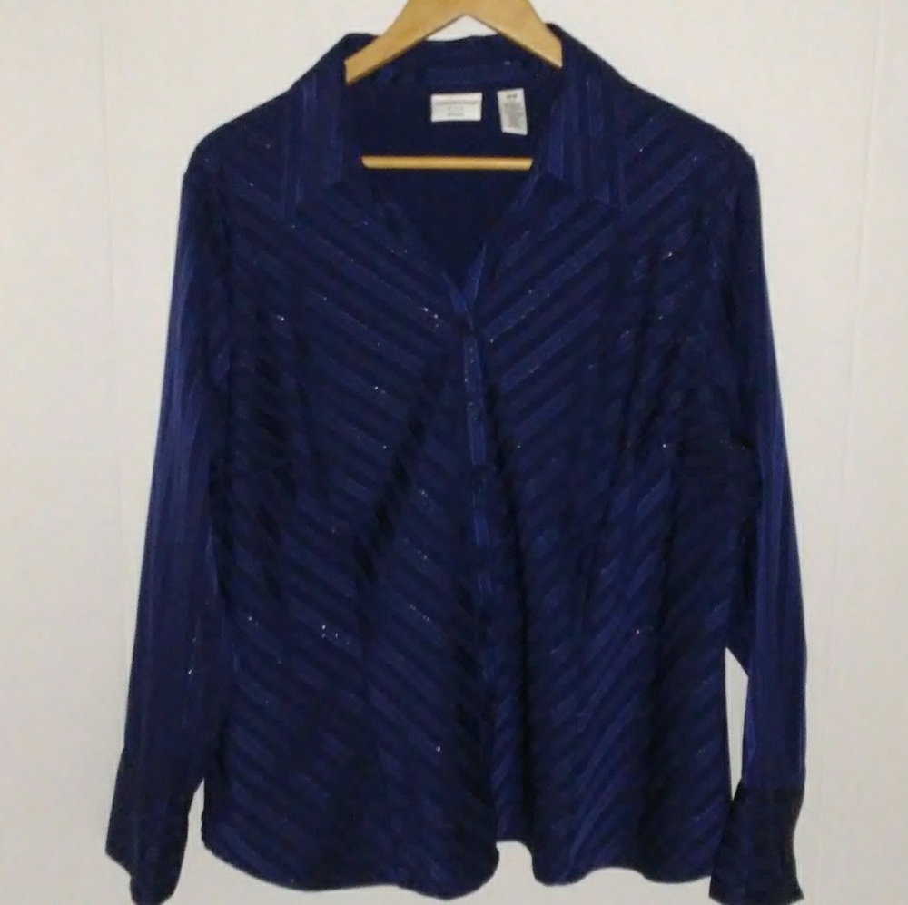 Convington Career navy Blue blouse Plus Size 18W